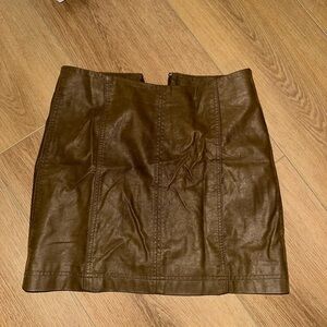 Free People brown Leather Mini Skirt